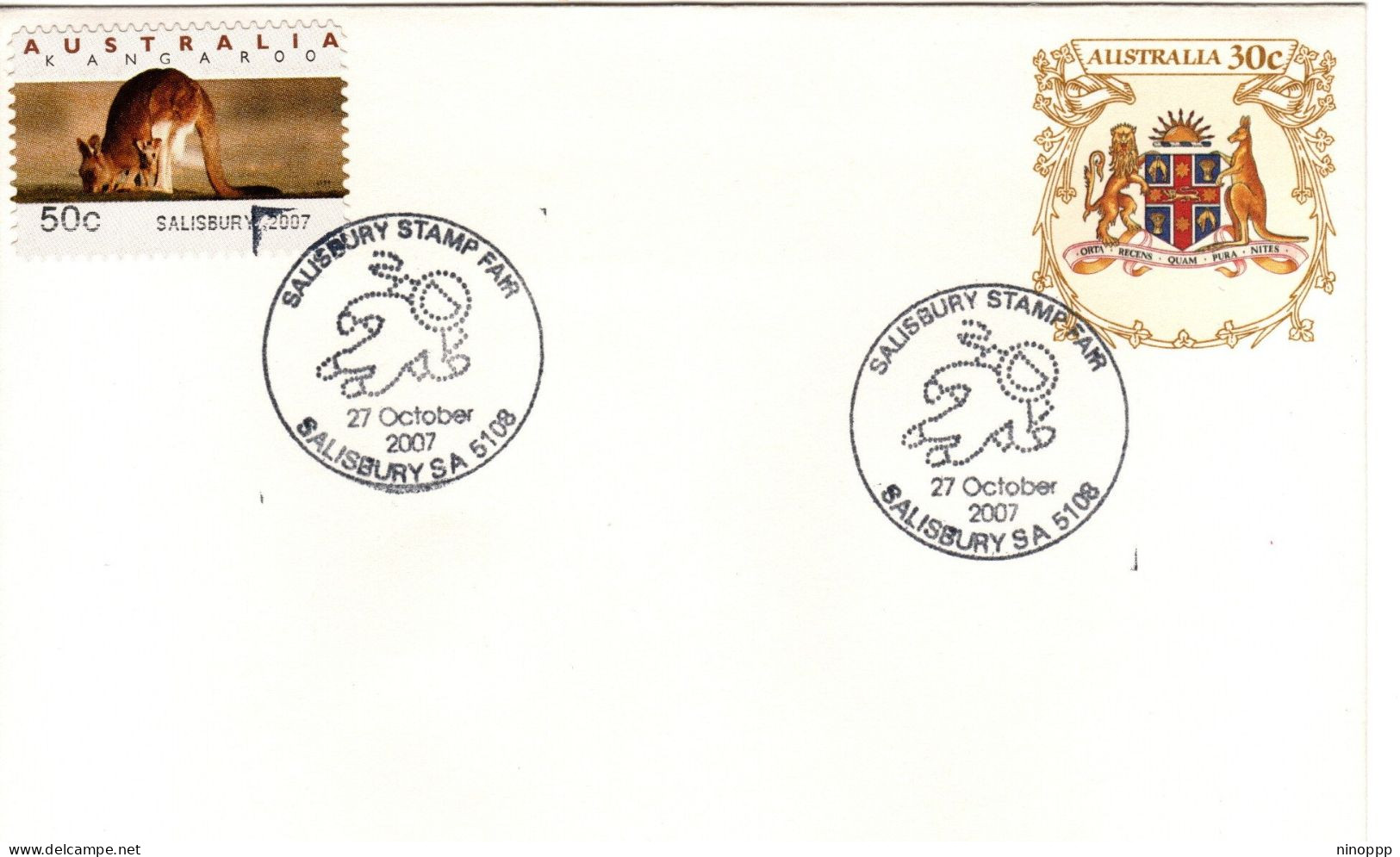 Australia 2007 Salisbury Stamp Fair,souvenir Cover - Bolli E Annullamenti