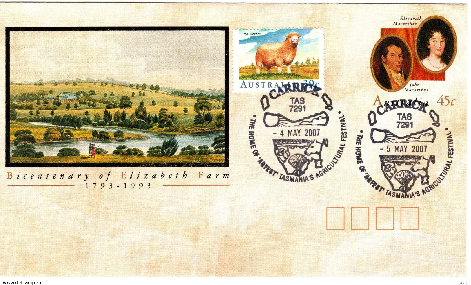 Australia 2007 Garrick, Date 4 And 5 May,souvenir Cover - Marcophilie