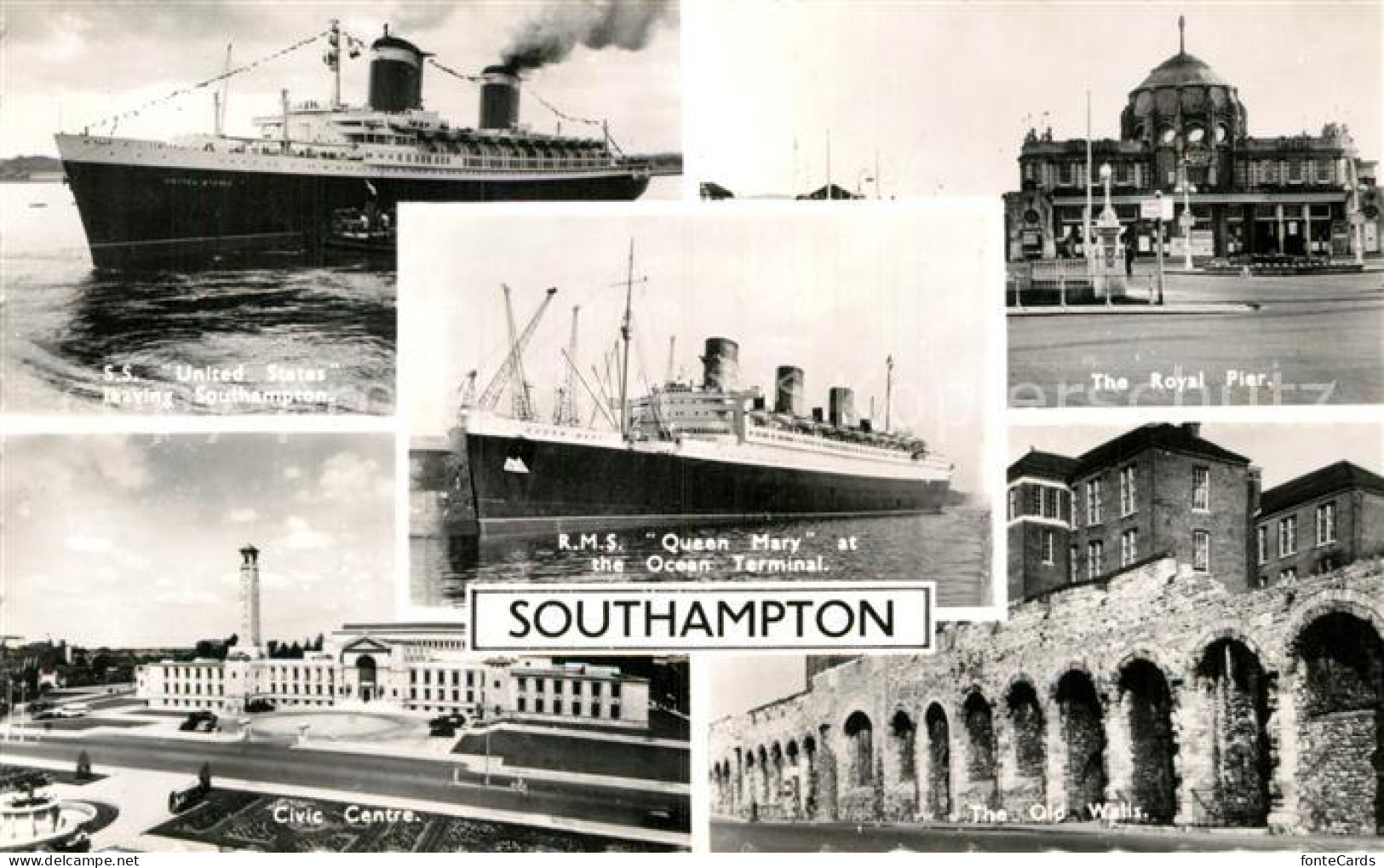 72962073 Southhampton R.M.S. Queen Mary Royal-Pier Civic-Center Old Walls - Altri & Non Classificati