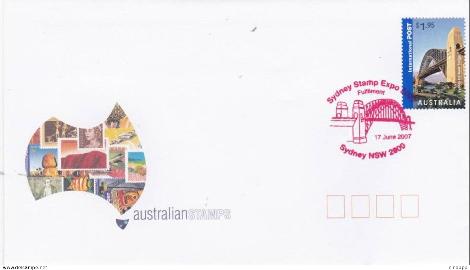 Australia 2007 Sydney Stamp Expo ,Red Postmark, Souvenir Cover - Poststempel