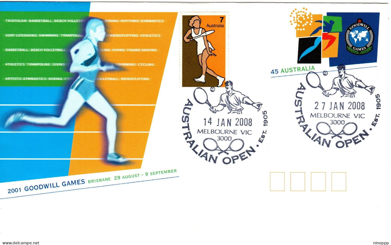 Australia 2008 ,Australian Open,souvenir Cover - Postmark Collection