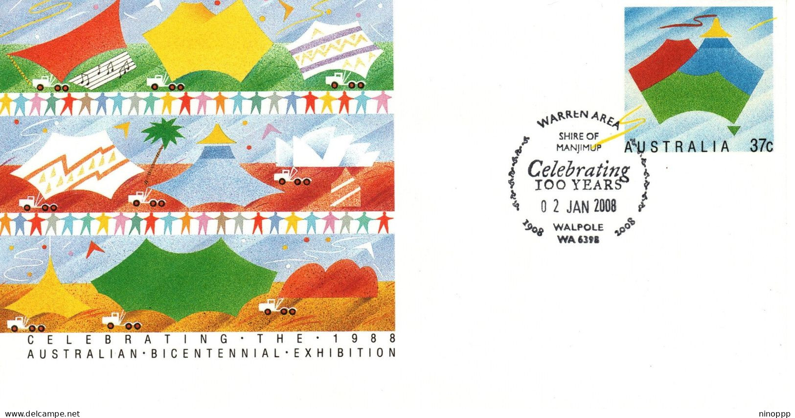 Australia 2008 ,Warren Area Celebrating 100 Years,Walpole Postmark,souvenir Cover - Marcophilie