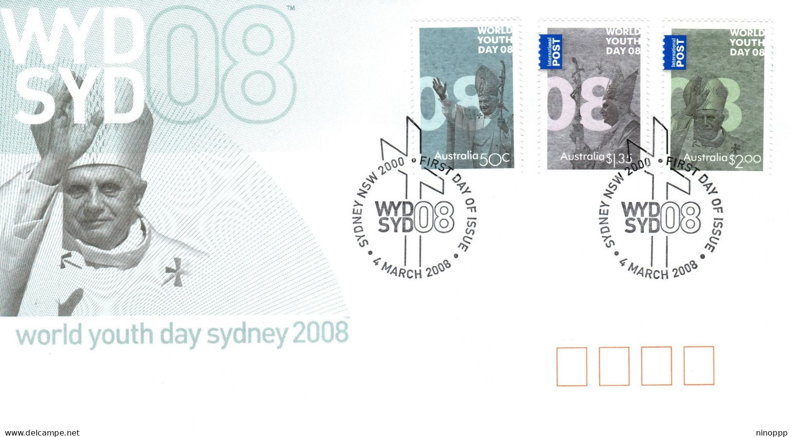 Australia 2008 World Youth Day Sydney, Sydney Postmark,FDI - Marcophilie