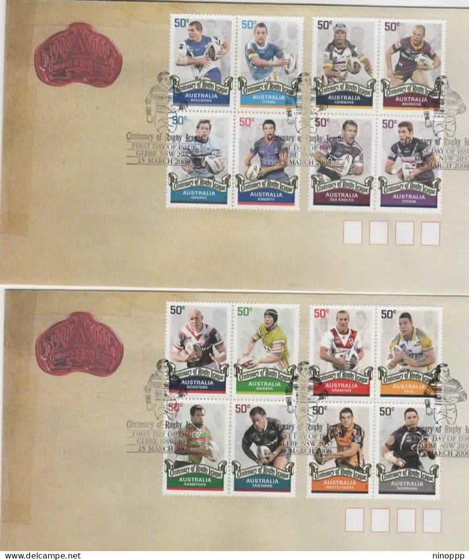 Australia 2008 Centenary Of Rugby League FDC - Bolli E Annullamenti