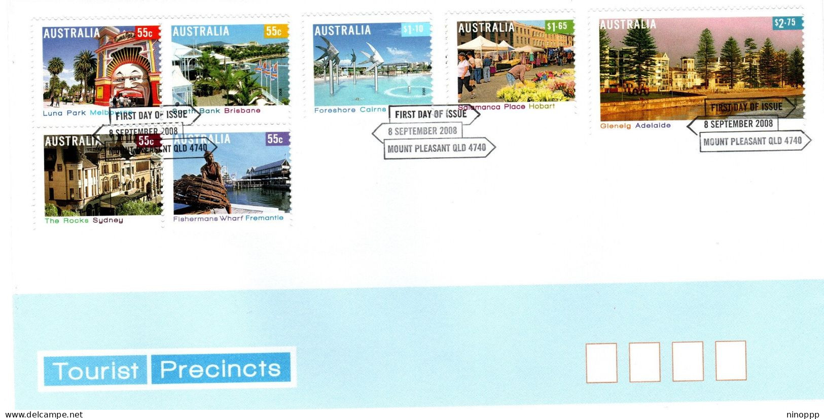 Australia 2008 Tourist Precint ,First Day Cover - Bolli E Annullamenti