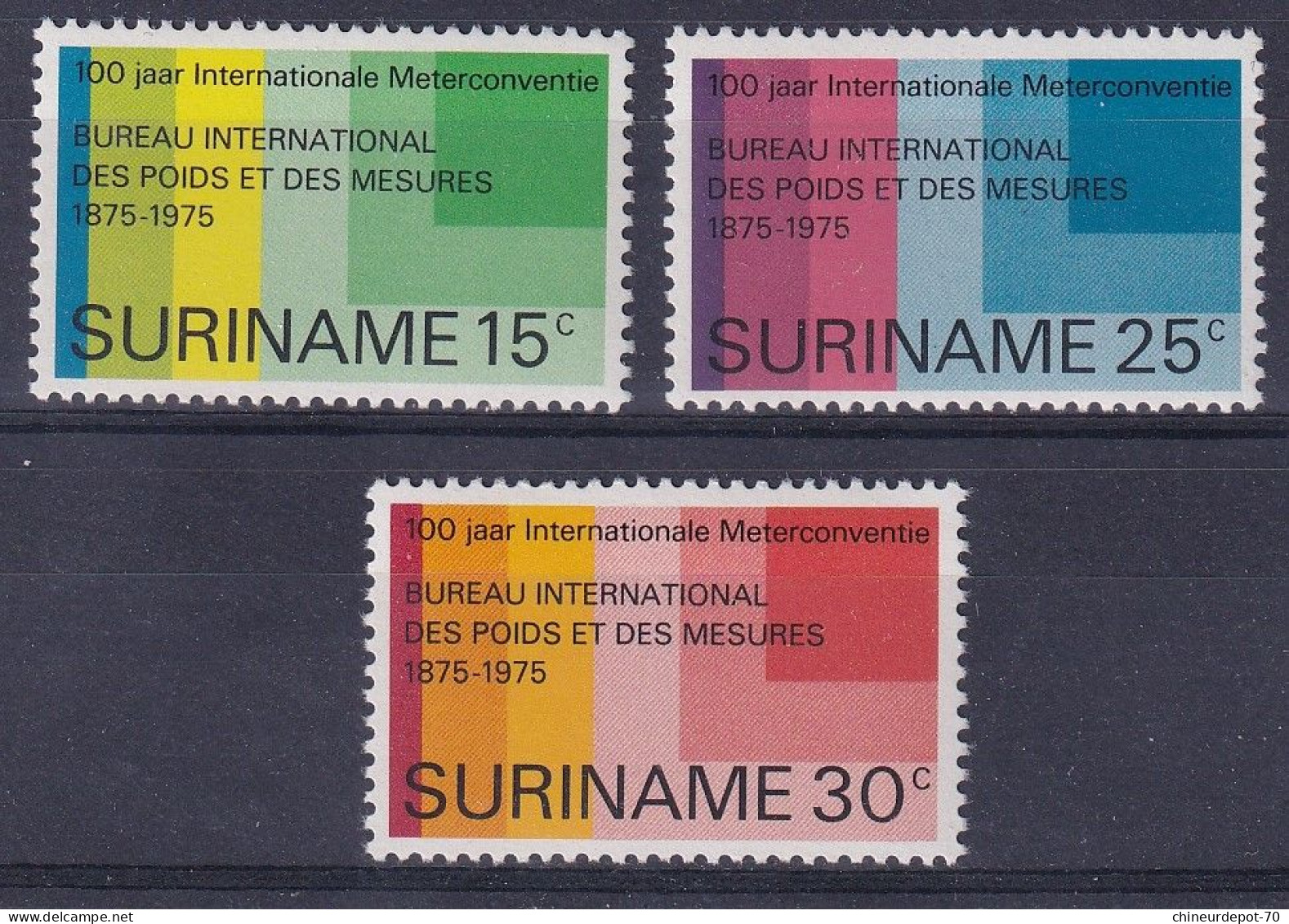 Suriname Surinam Neufs Sans Charnière ** 100 Ans De La Convention Internationale Du Mètre BUREAU INTERNATIONAL  POIDS - Suriname