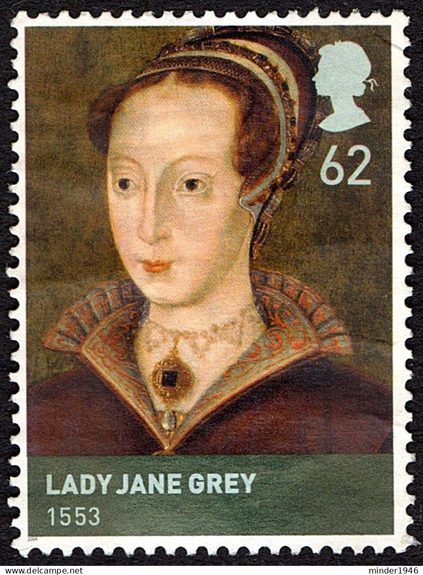 GREAT BRITAIN 2009 QEII 62p Multicoloured, Kings & Queens-Lady Jane Grey SG2928 FU - Used Stamps