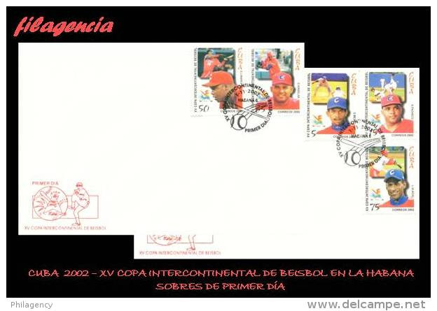 CUBA SPD-FDC. 2002-20 XV COPA INTERCONTINENTAL DE BEÍSBOL - FDC