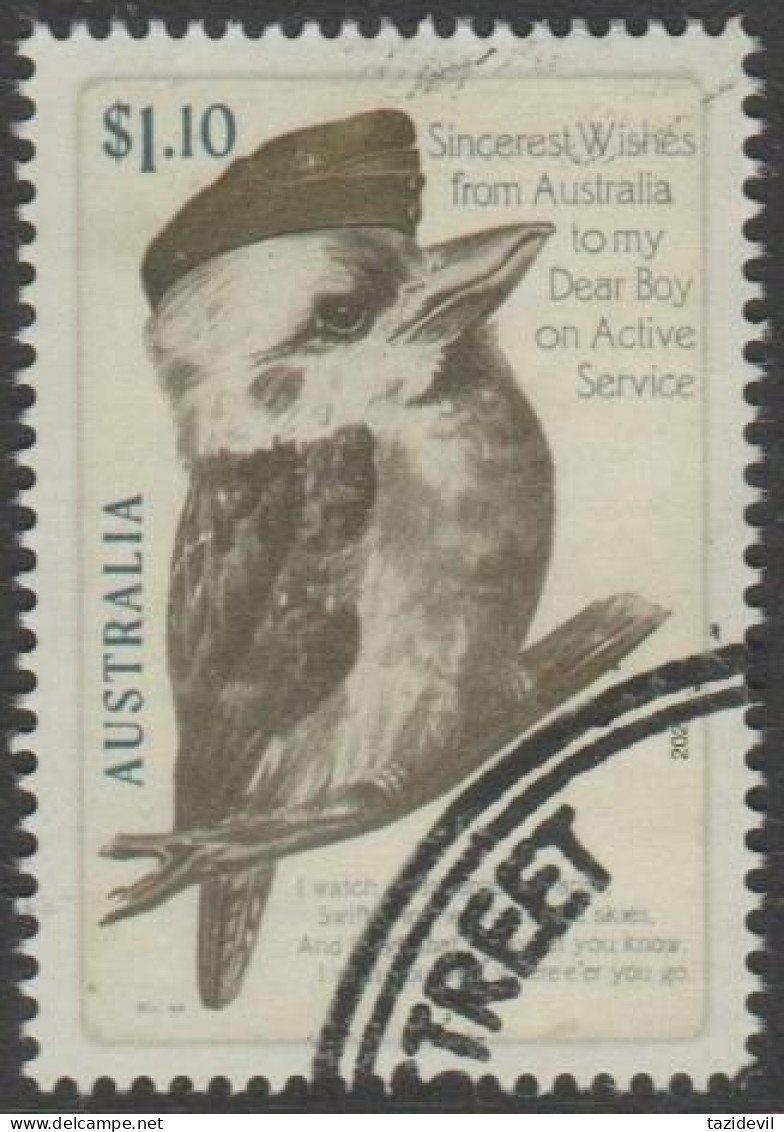 AUSTRALIA - USED 2022 $1.10 Postcards To The Front - Aviator Kookaburra - Gebraucht