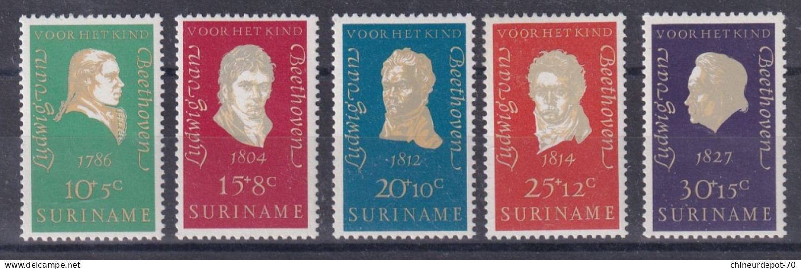 Suriname Surinam Neufs Sans Charnière ** 1970 Child Welfare The 200th Anniversary Of The Birth Of Ludwig Van Beethoven - Suriname ... - 1975