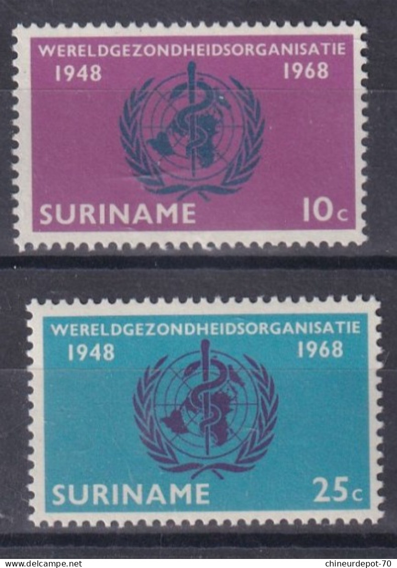 Suriname Surinam Neufs Sans Charnière ** 1968 The 20th Anniversary Of W.H.O. - Suriname ... - 1975