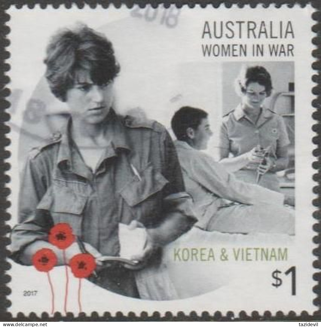 AUSTRALIA - USED 2017 $1.00 Women In War - Korea And Vietnam - Nurses - Gebruikt
