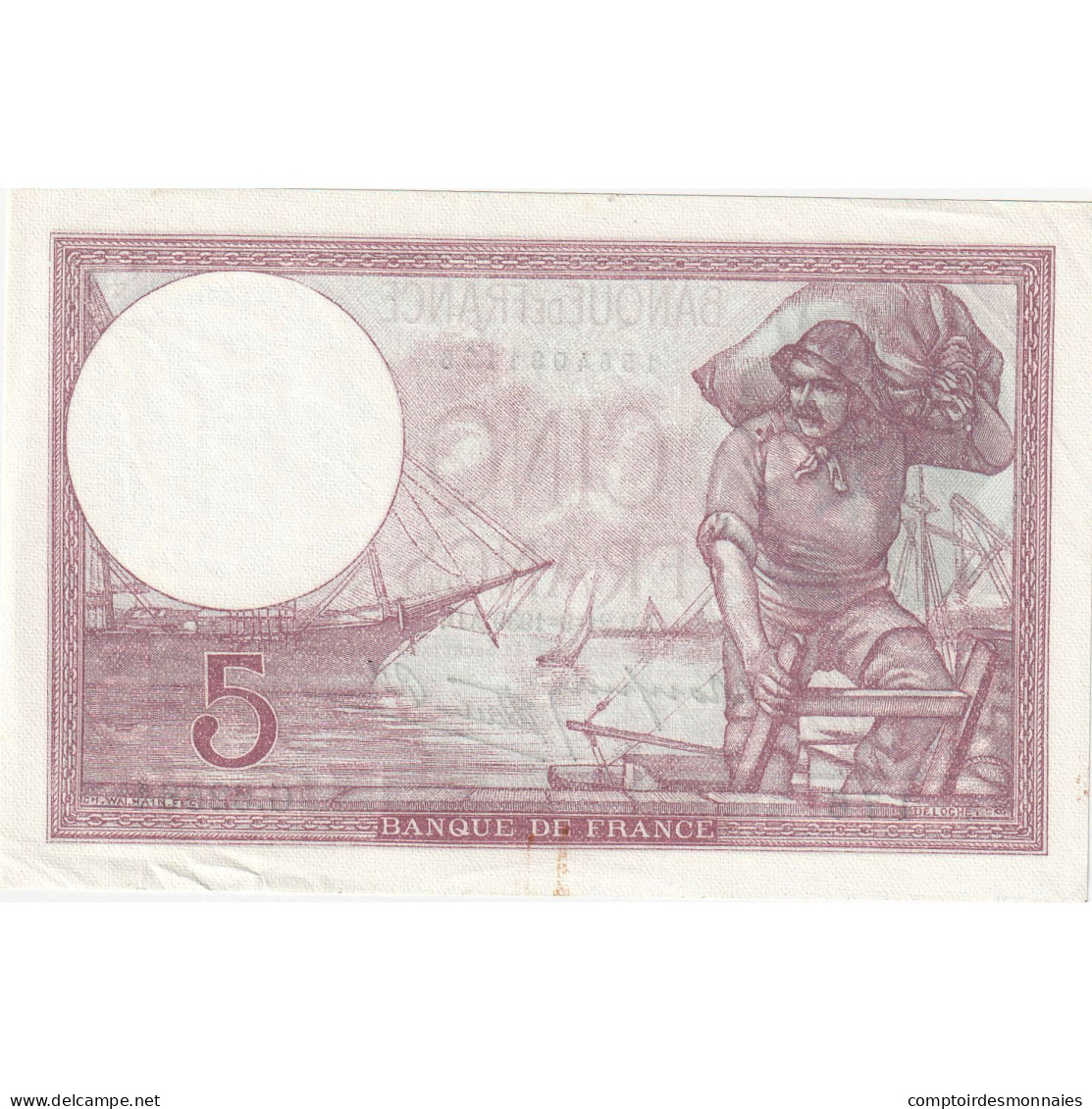 France, 5 Francs, Violet, 1939, G.62564, SPL, Fayette:4.9, KM:83 - 5 F 1917-1940 ''Violet''