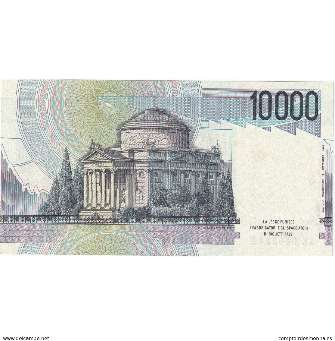 Billet, Italie, 10,000 Lire, 1984, 1984-09-03, KM:112d, NEUF - 10000 Liras