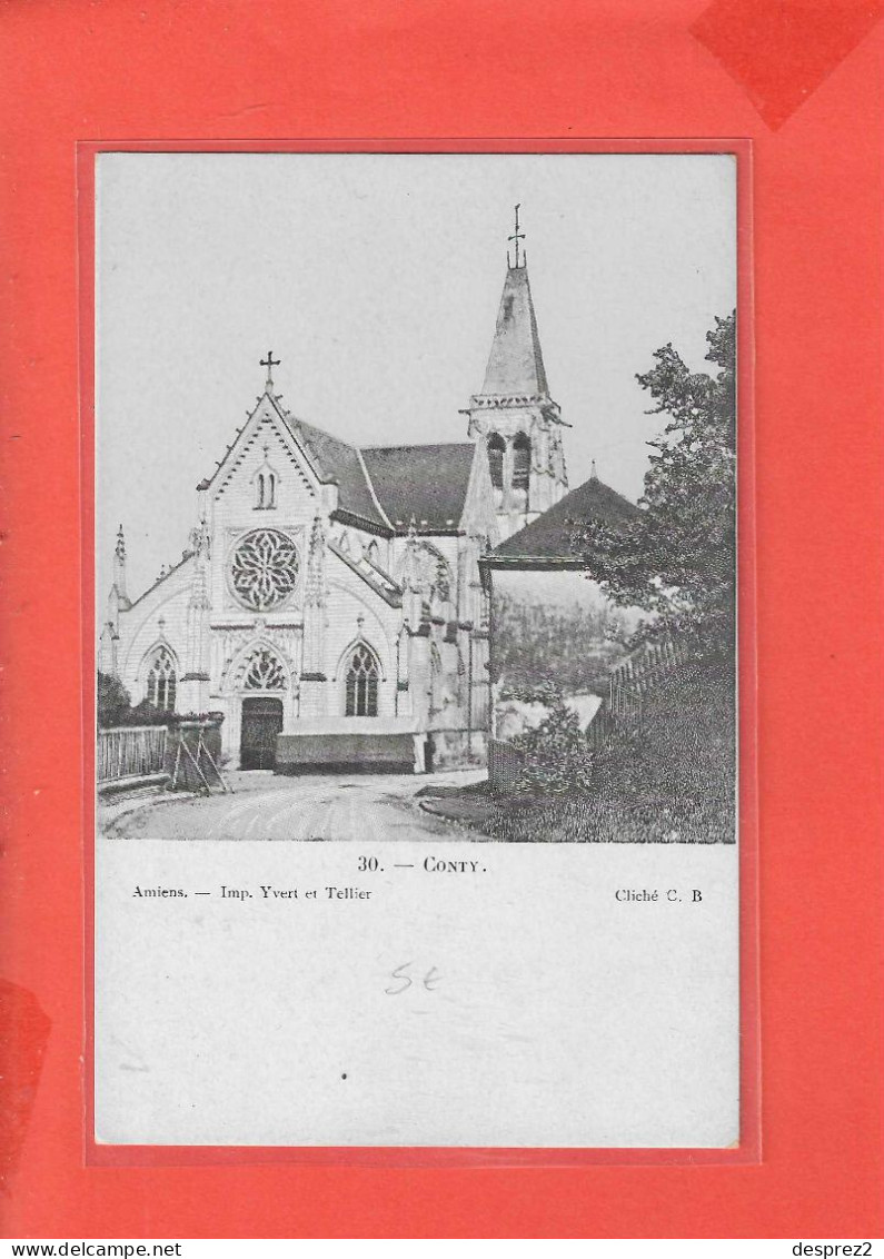 80 CONTY Cpa L ' Eglise           30 Edit Yvert Et Tellier - Conty