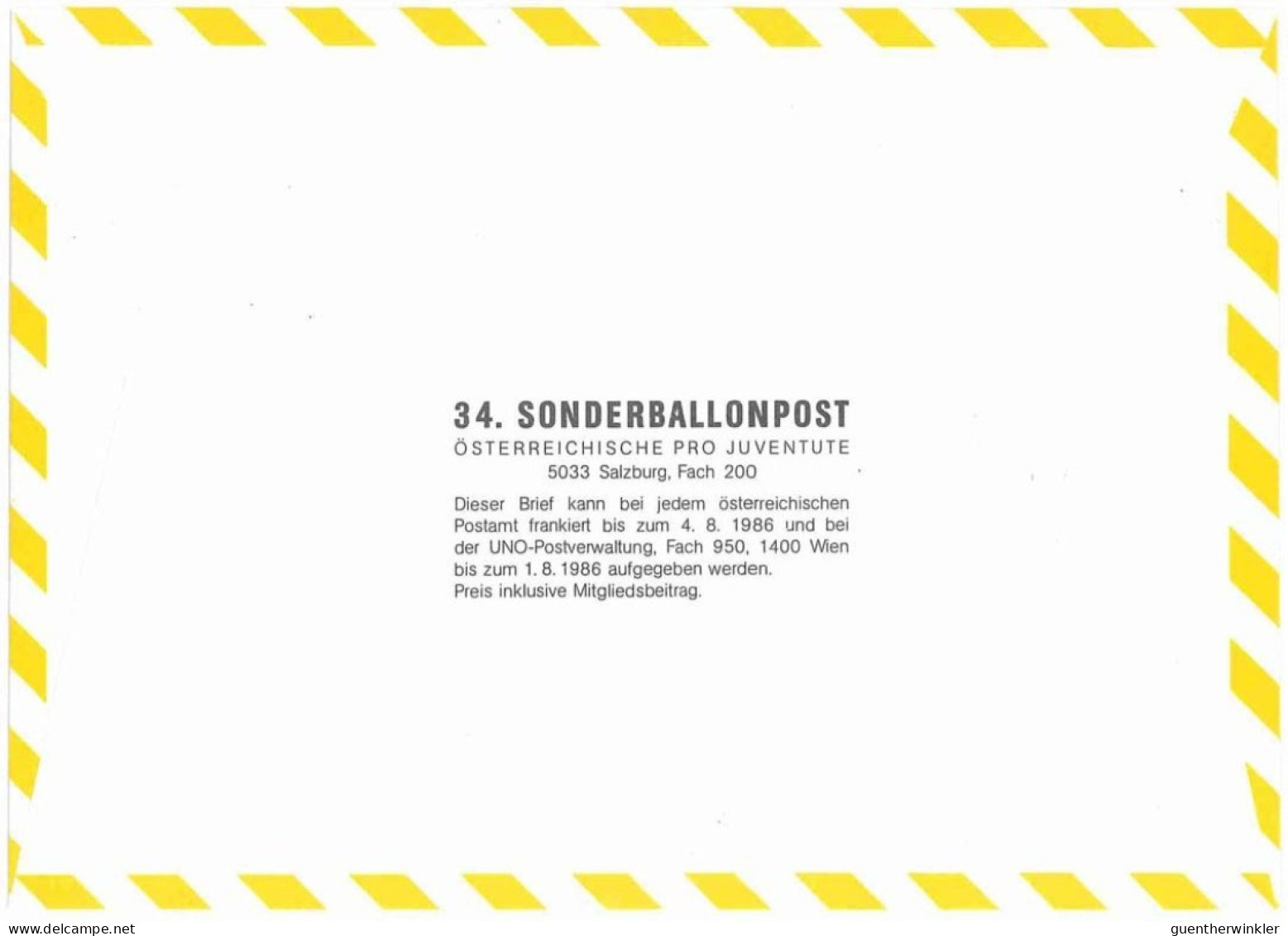 Sonder Ballonpostflug Nr. 34d Der Pro Juventute [SBP34.] - Par Ballon