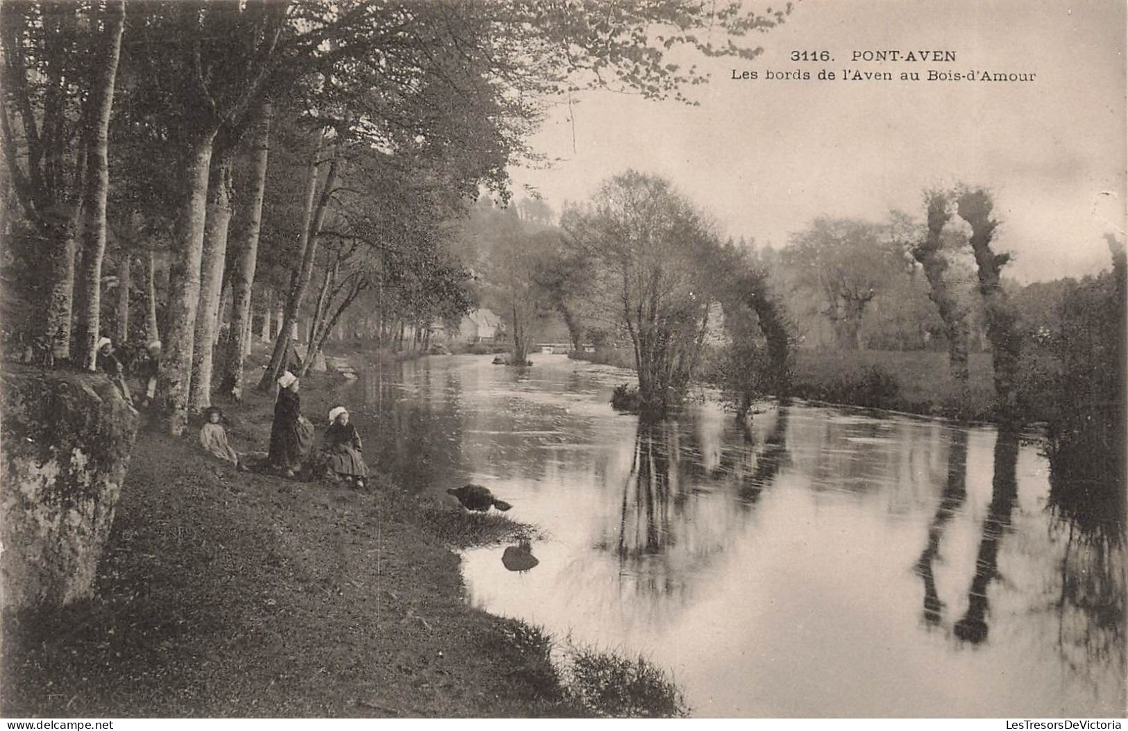 FRANCE - Pont Aven - Les Bords De L'Aven Au Bois D'Amour - Carte Postale Ancienne - Pont Aven