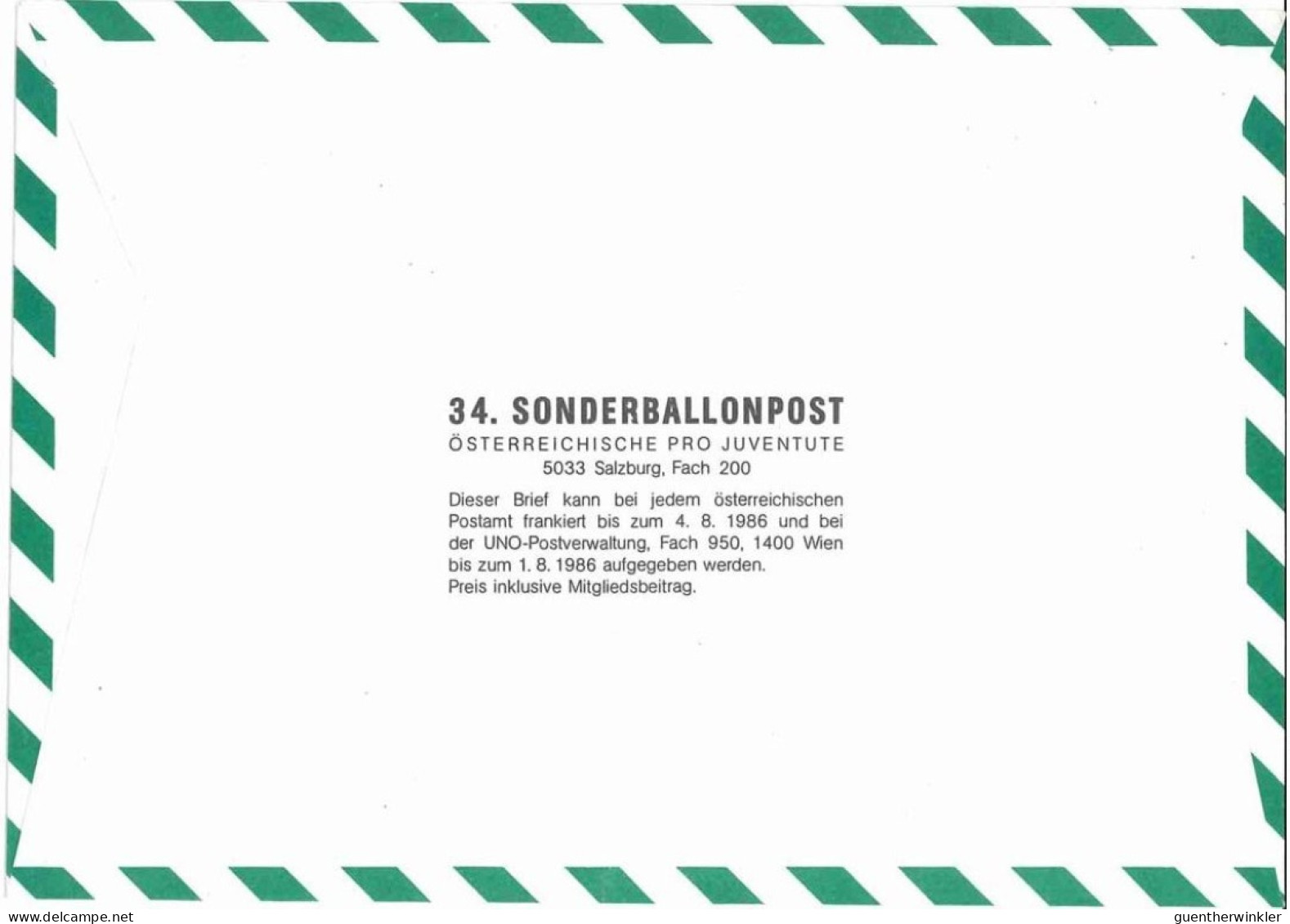 Sonder Ballonpostflug Nr. 34a Der Pro Juventute [SBP34b] - Par Ballon