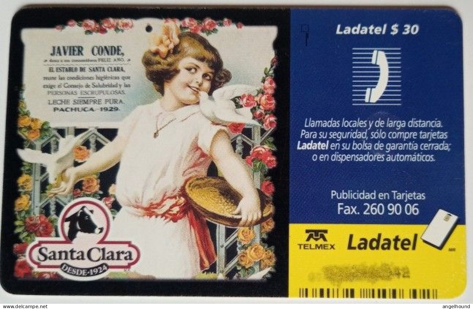 Mexico Ladatel $30 Chip Card - Santa Clara ( Mama ) - Mexique