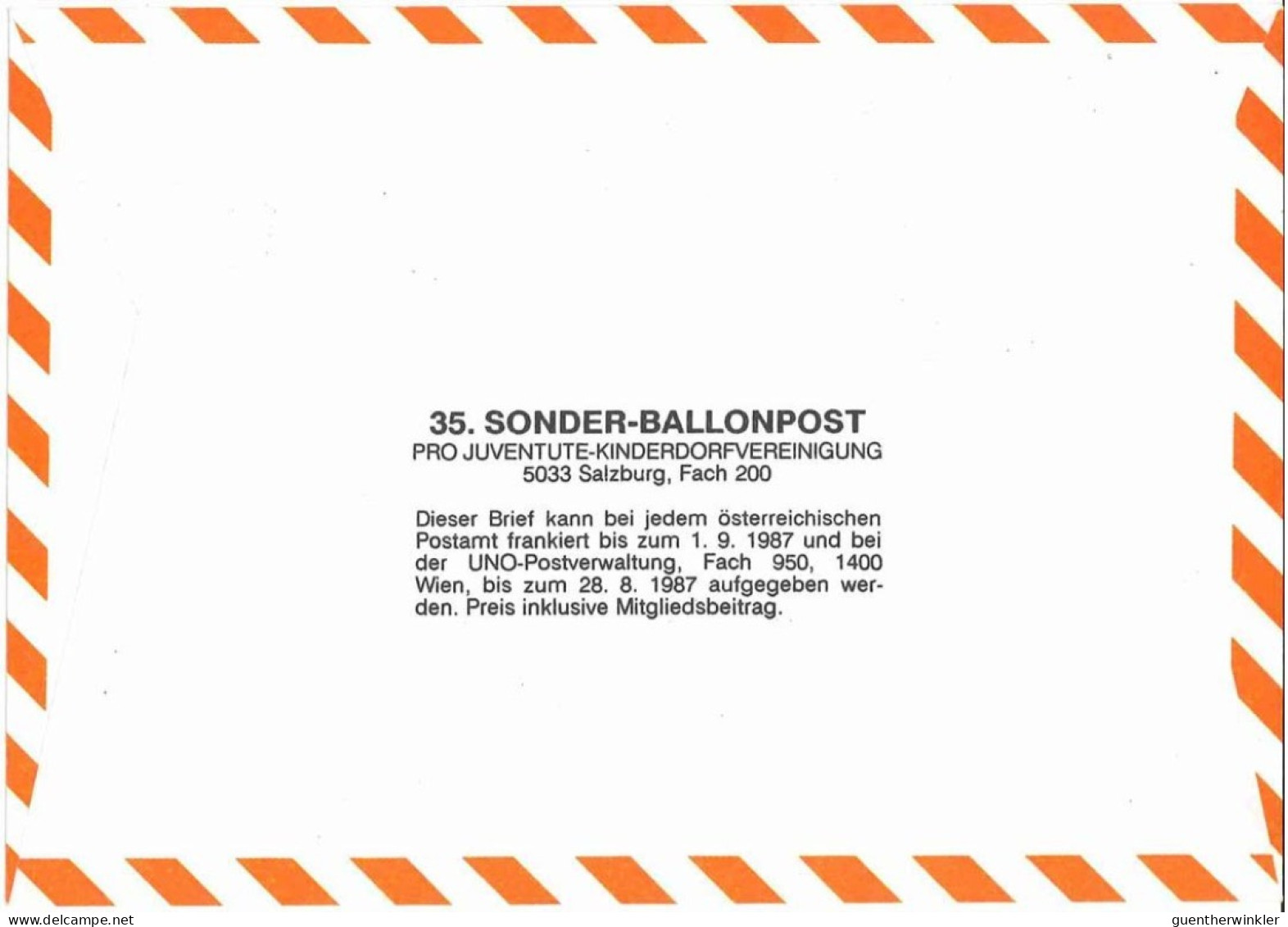 Sonder Ballonpostflug Nr. 35a Der Pro Juventute [SBP35b] - Par Ballon