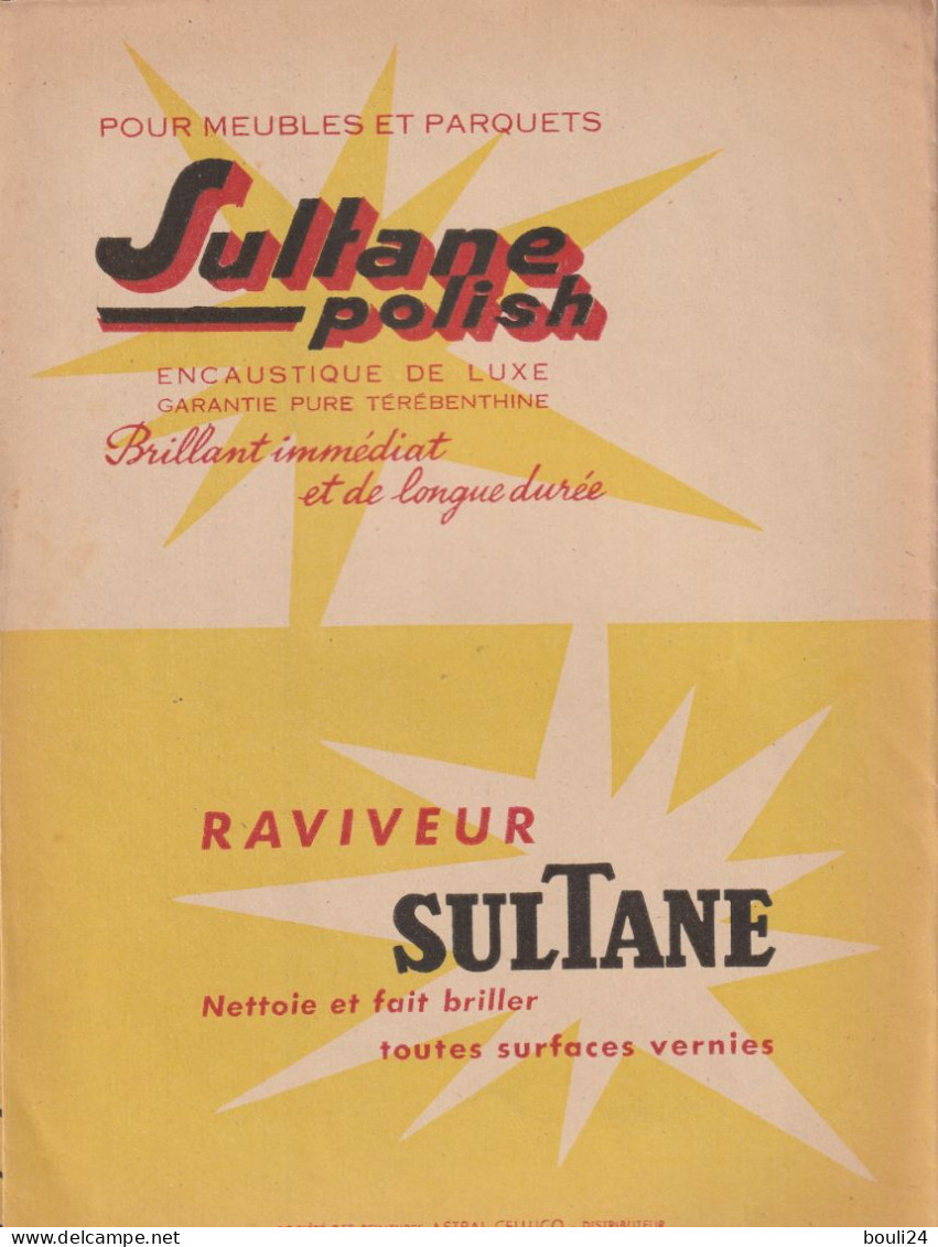 PROTEGE CAHIER ANCIEN SULTANE  CIRE LIQUIDE NETTOIE ET CIRE    VOIR VERSO - Protège-cahiers