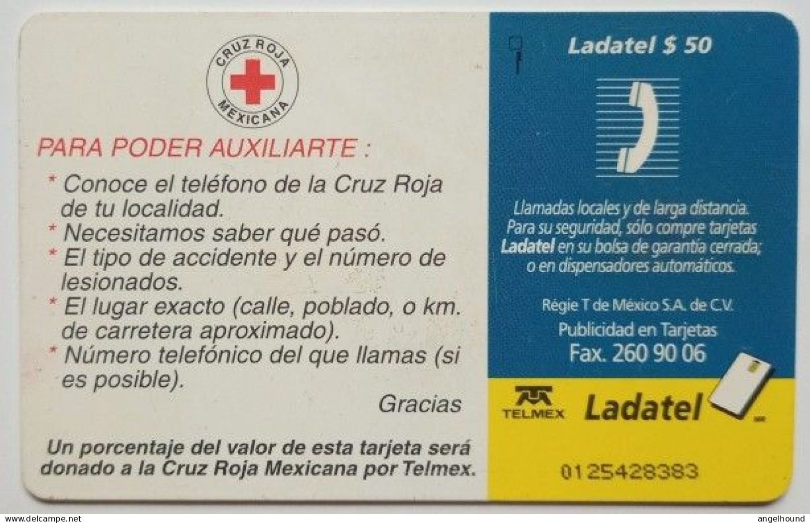 Mexico Ladatel $50 Chip Card - La Cruz Es De Todos - Mexique