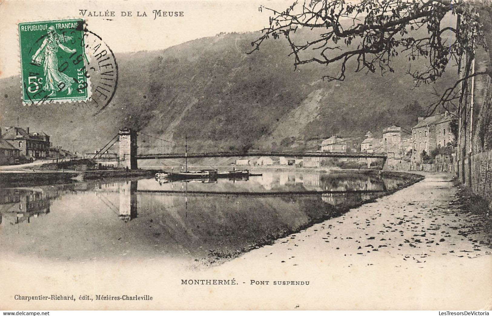 FRANCE - Monthermé - Vue Sur Le Pont Suspendu - Vallée De La Meuse - Carte Postale Ancienne - Montherme