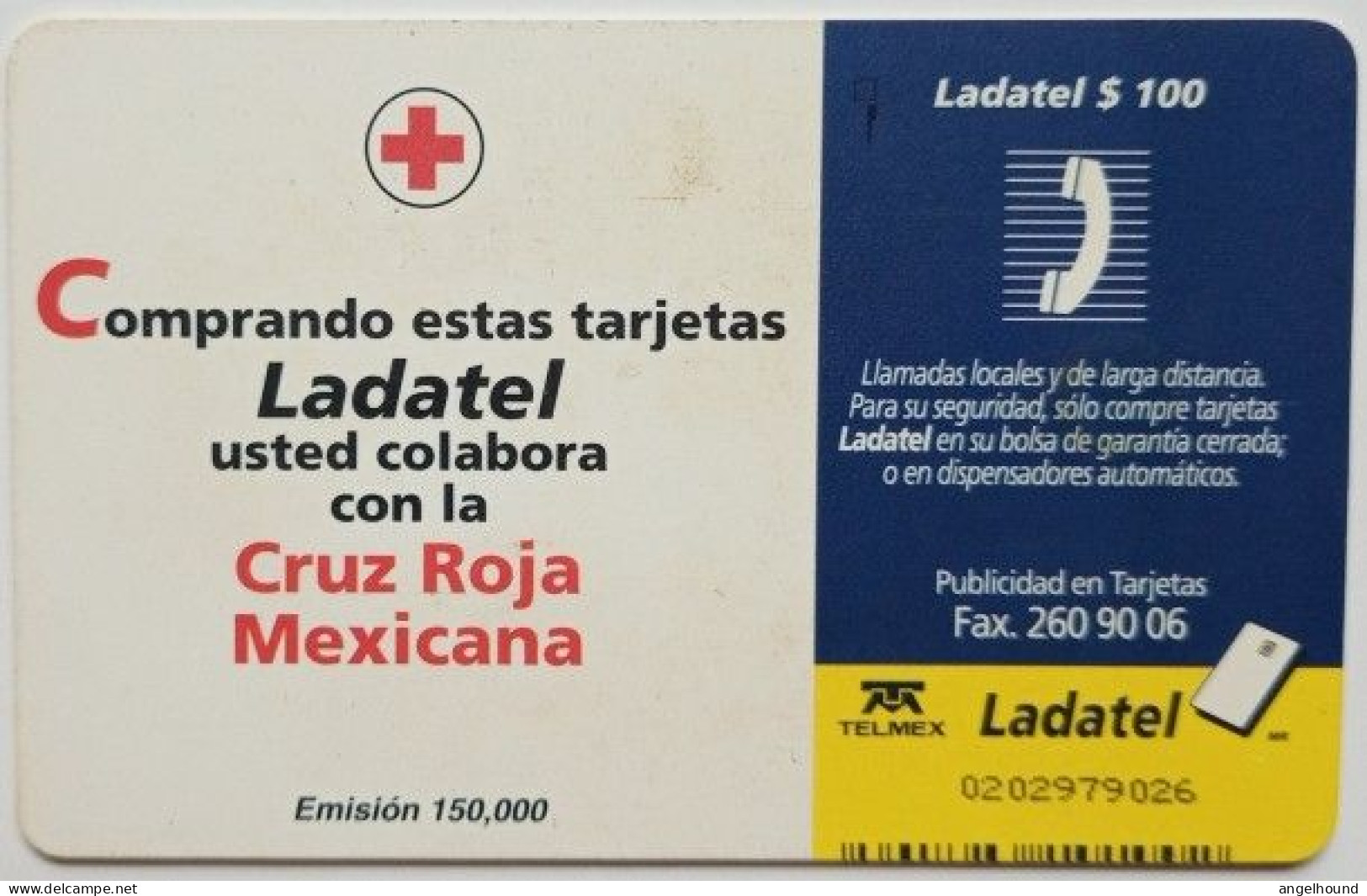 Mexico Ladatel $100 Chip Card - Todo Mexico - Cruz Roja - México