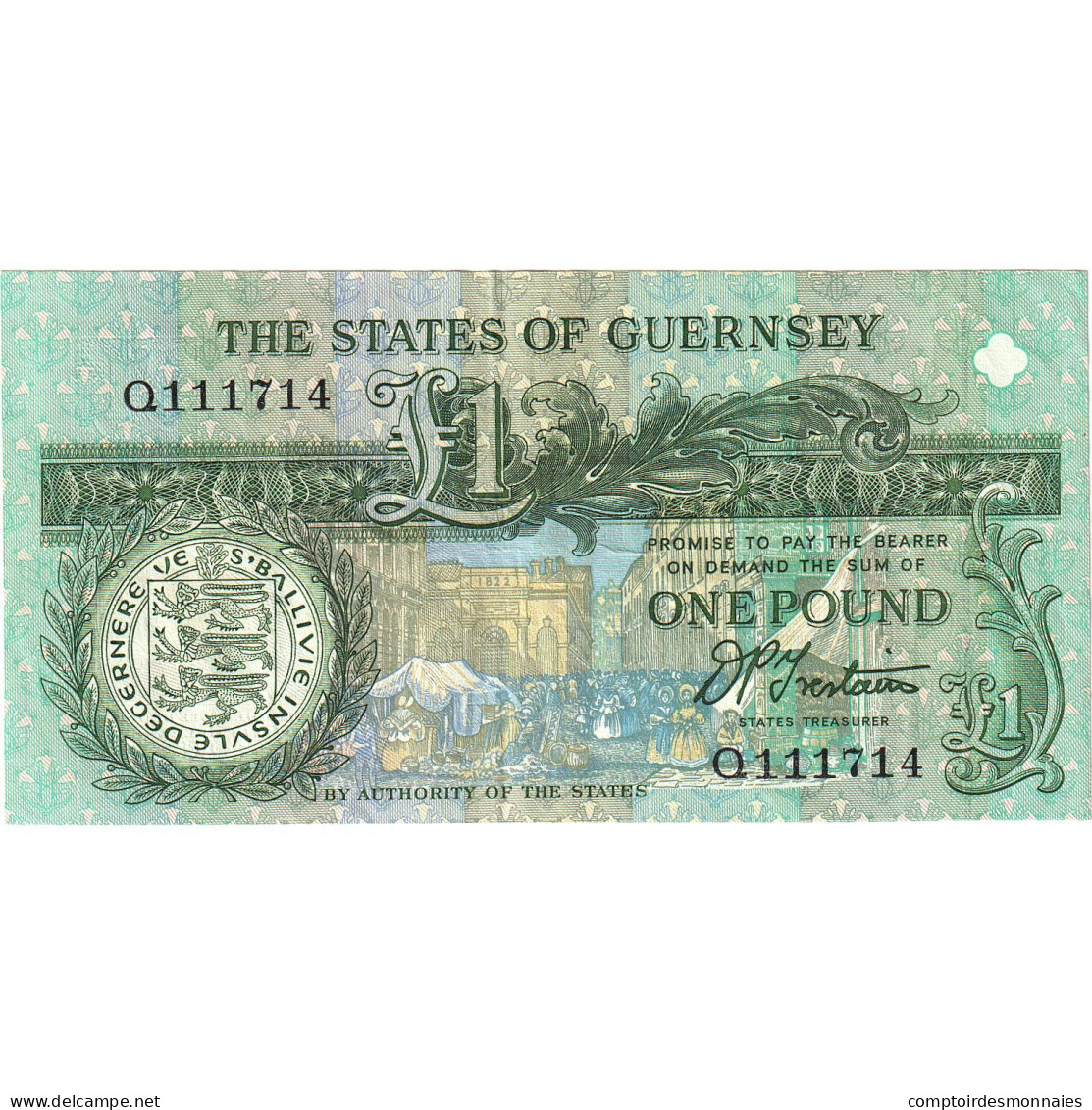 Billet, Guernesey, 1 Pound, UNDATED 1991, KM:52b, SUP - Guernsey