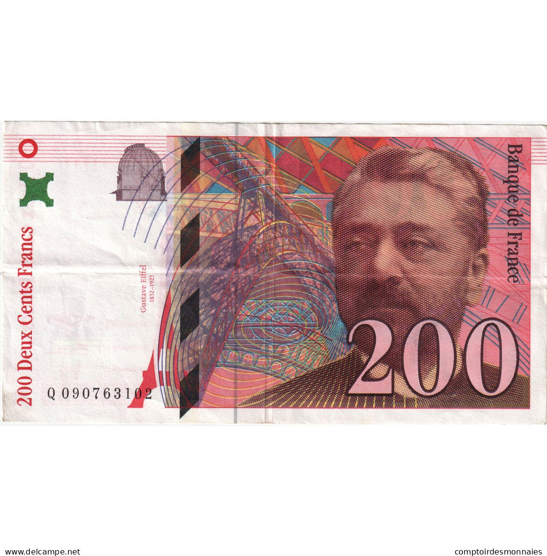 France, 200 Francs, Eiffel, 1999, Q.090, TTB, Fayette:75.5, KM:159c - 200 F 1995-1999 ''Eiffel''