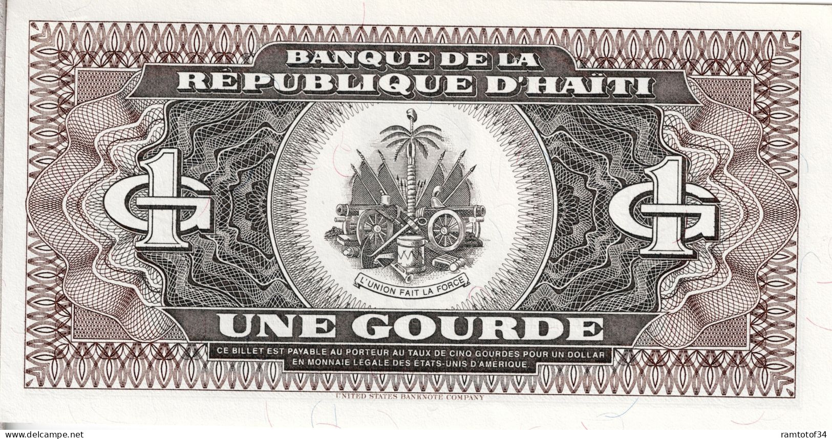 HAîTI - 1 Gourde 1988-1989 UNC - Haïti