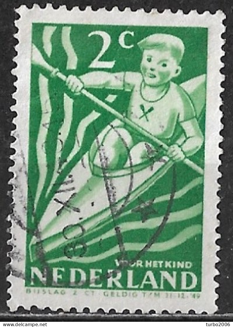Groene Punt In De Linkerhand In 1948 Kinderzegels 2 + 2 Ct Groen NVPH 508 - Plaatfouten En Curiosa