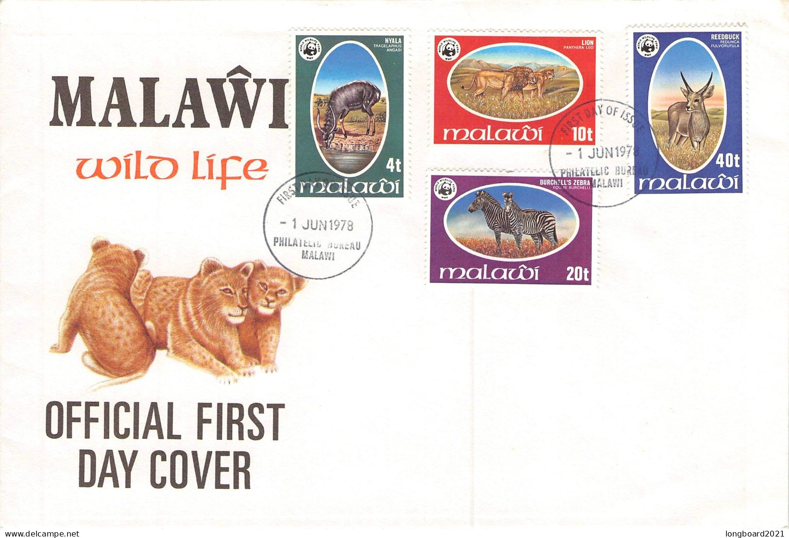 MALAWI - FDC WWF 1978 - WILD LIFE / 4348 - Malawi (1964-...)