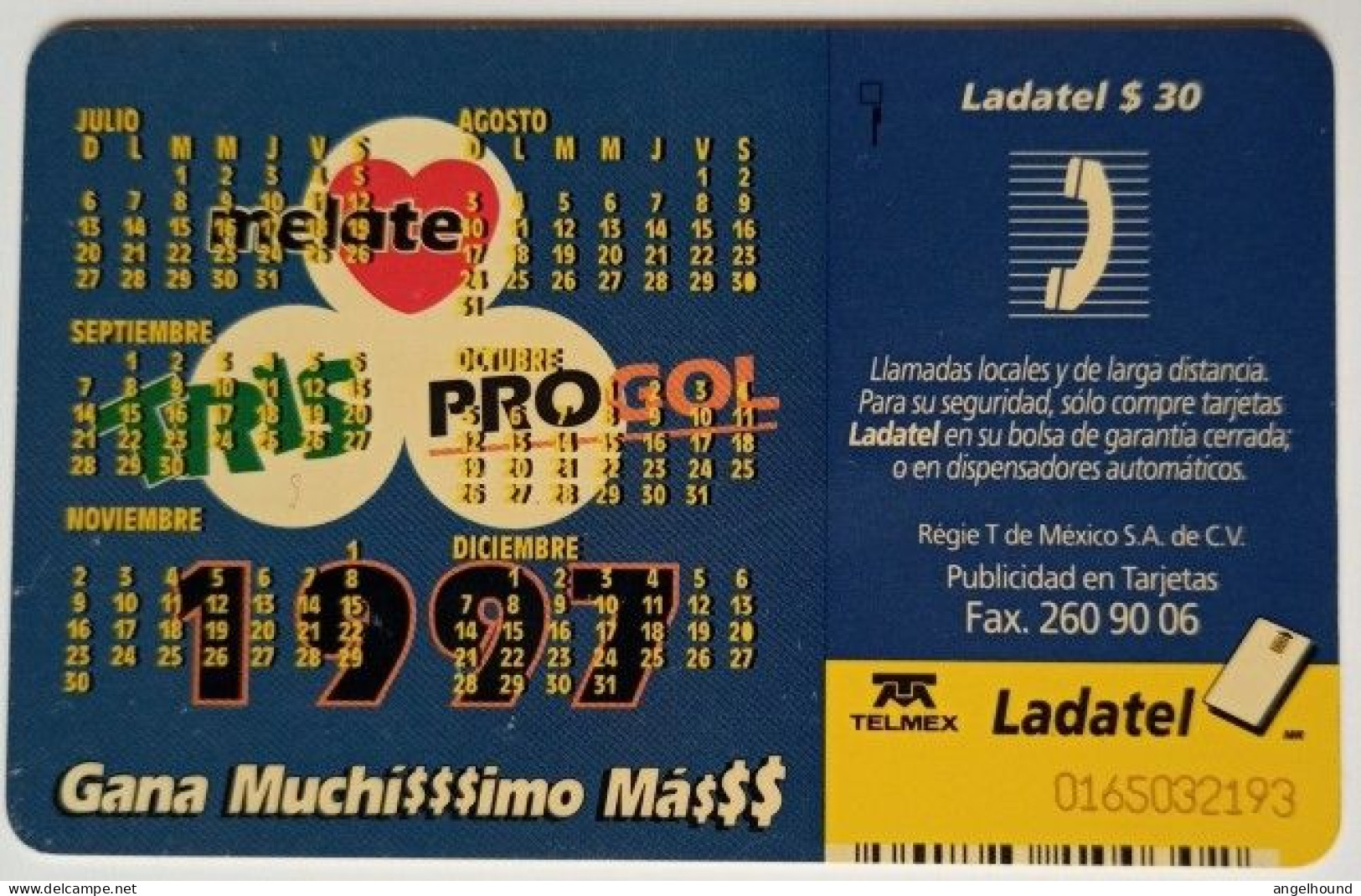 Mexico Ladatel $30 Chip Card - Pronosticos Caballero - Mexiko