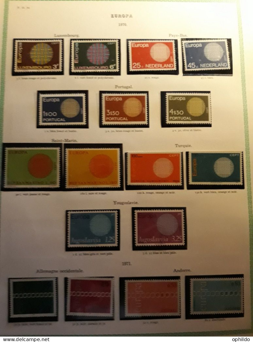 Europa  Collection quasi complète  1956 à 1974   * *   TB  