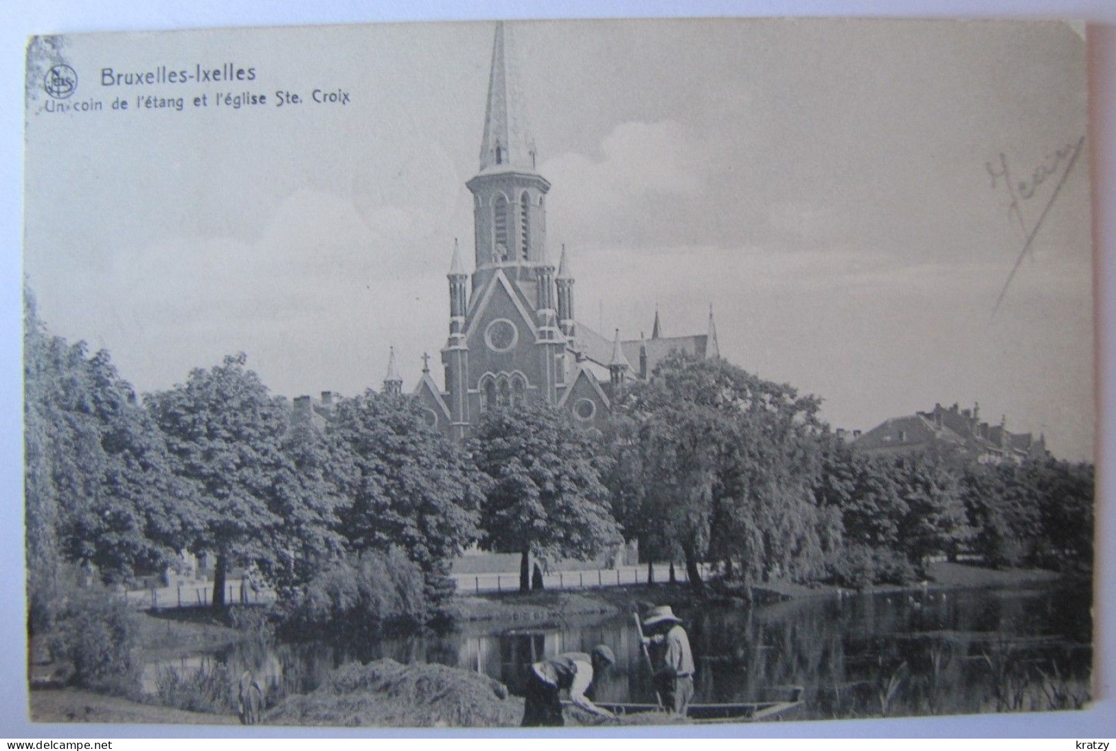 BELGIQUE - BRUXELLES - IXELLES - Un Coin De L'Etang Et L'Eglise Sainte-Croix - Elsene - Ixelles