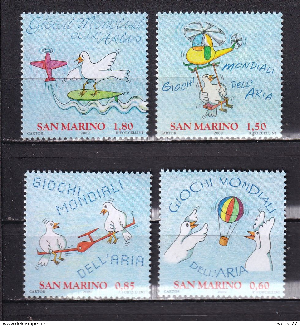 SAN MARINO-2009-STAMPS-BIRDS -AIRCRAFT,-MNH - Neufs