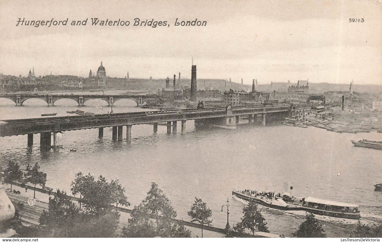 ROYAUME UNI - Angleterre - London - Hungerford And Waterloo Bridges - Carte Postale Ancienne - Autres & Non Classés