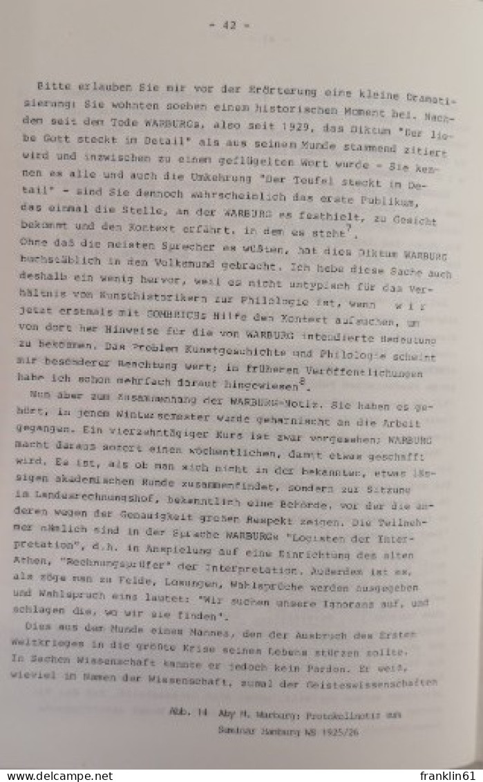 Aby M. Warburgs Methode Als Anregung Und Aufgabe. - 4. 1789-1914