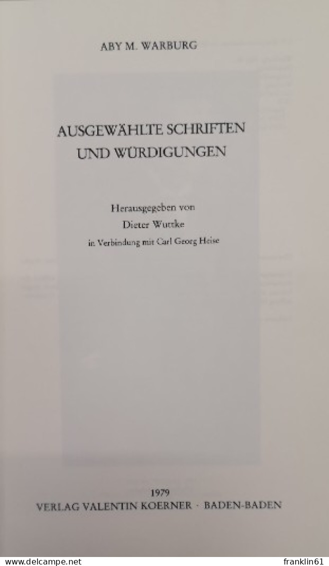 Ausgewählte Schriften Und Würdigungen. - 4. 1789-1914