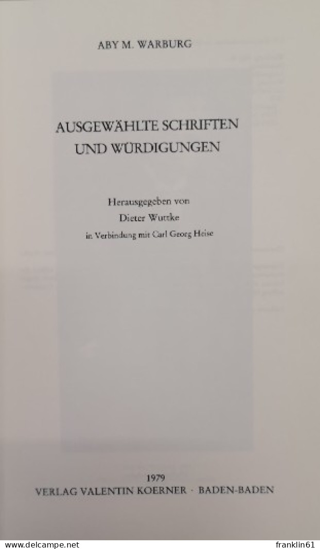 Ausgewählte Schriften Und Würdigungen. - 4. Neuzeit (1789-1914)