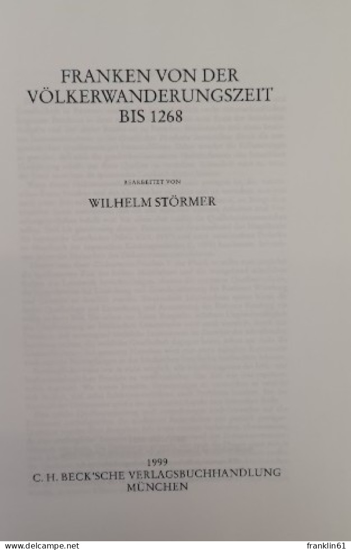 Dokumente Zur Geschichte Von Staat Und Gesellschaft In Bayern. Abteilung II. Franken Und Schwaben Vom Frühmit - 4. Neuzeit (1789-1914)