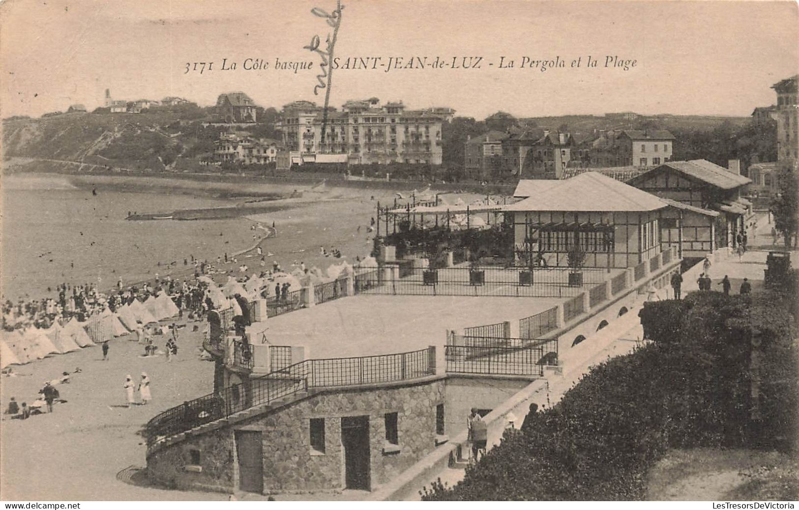 FRANCE - Saint Jean De Luz - Côté Basque - La Pergola Et La Plage - Animé  - Carte Postale Ancienne - Saint Jean De Luz