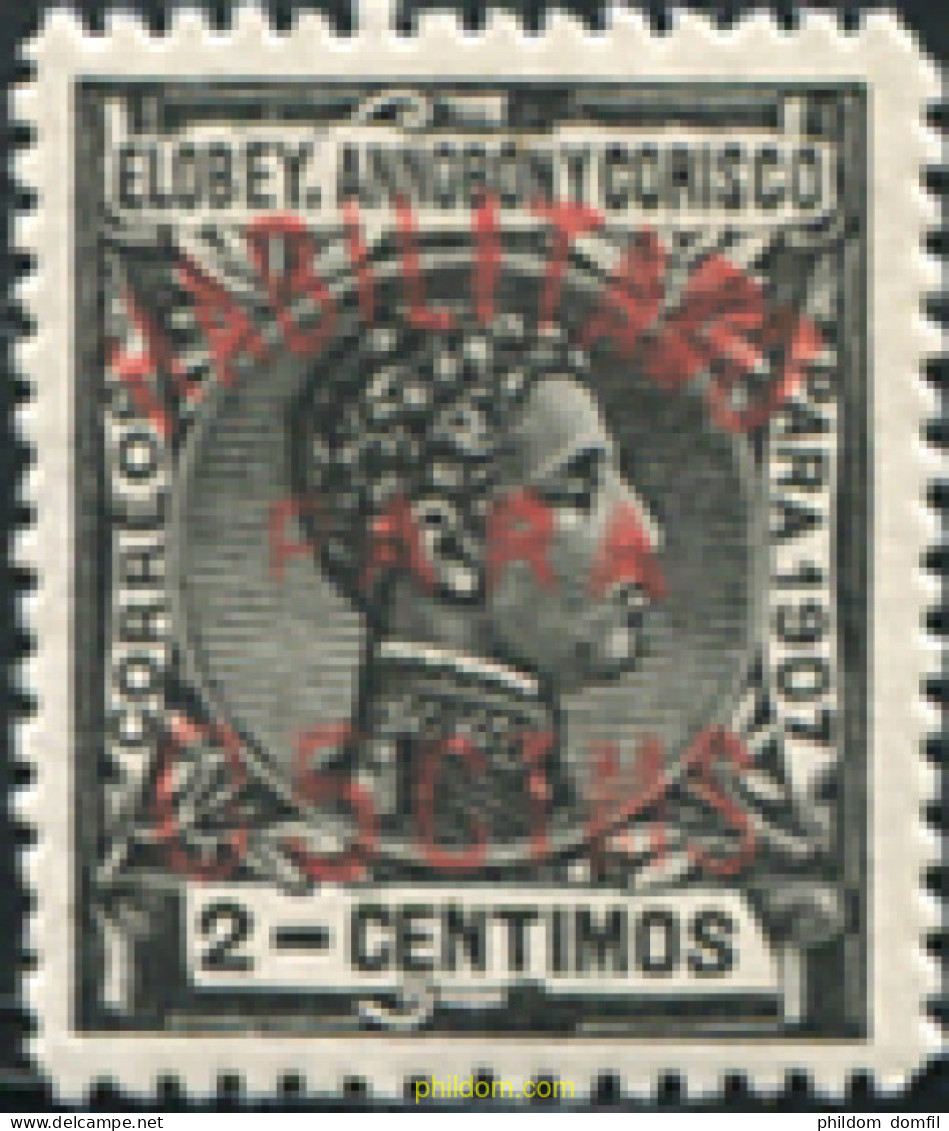 713949 HINGED ELOBEY ANNOBON CORISCO 1908 ALFONSO XIII, SOBRECARGADOS, HABILITADOS - Elobey, Annobon & Corisco