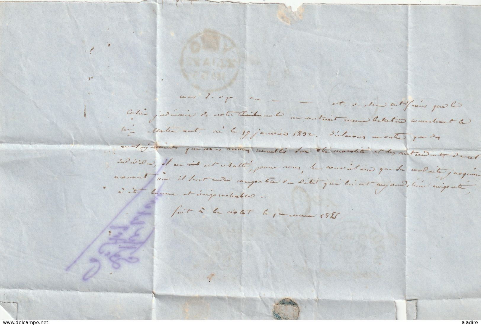 1855 - QV - Lettre Pliée En Français De FALMOUTH, Cornouailles, Angleterre Vers LA CIOTAT, BdR, France - T 8 - Postmark Collection