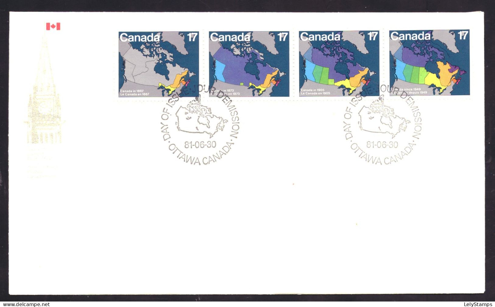 Canada SC 890 T/m 893 Mi. 801 T/m 804 FDC (1981) - 1981-1990