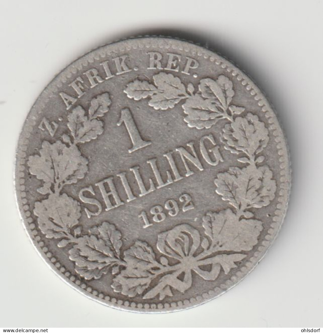 SOUTH AFRICA 1892: 1 Shilling, Silver, KM 5 - South Africa