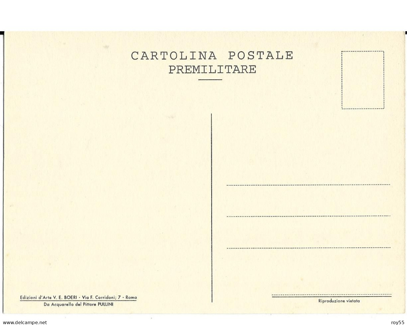 Cartolina Postale Premilitare Veduta Nave Navi Marinai Su Scialuppa Lancia Illustratore Pullini (v.retro) - Guerra 1939-45