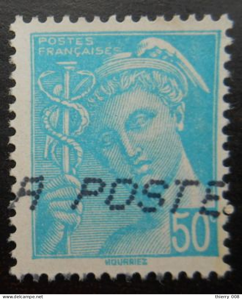 549 France 1942 Oblitéré Type Mercure Modifié Avec Légende Postes Françaises - Usados