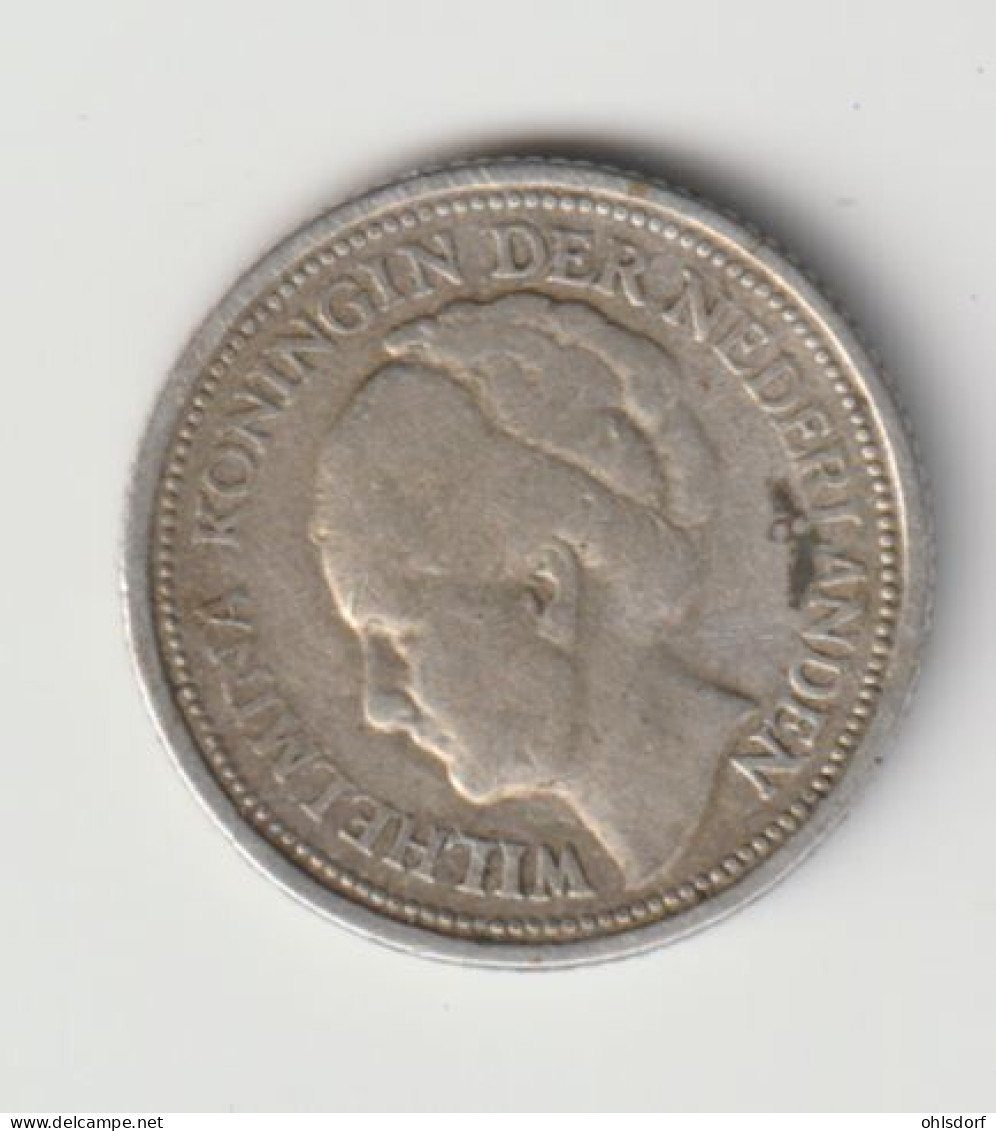 NEDERLAND 1928: 10 Cents, Silver, KM 163 - 10 Centavos